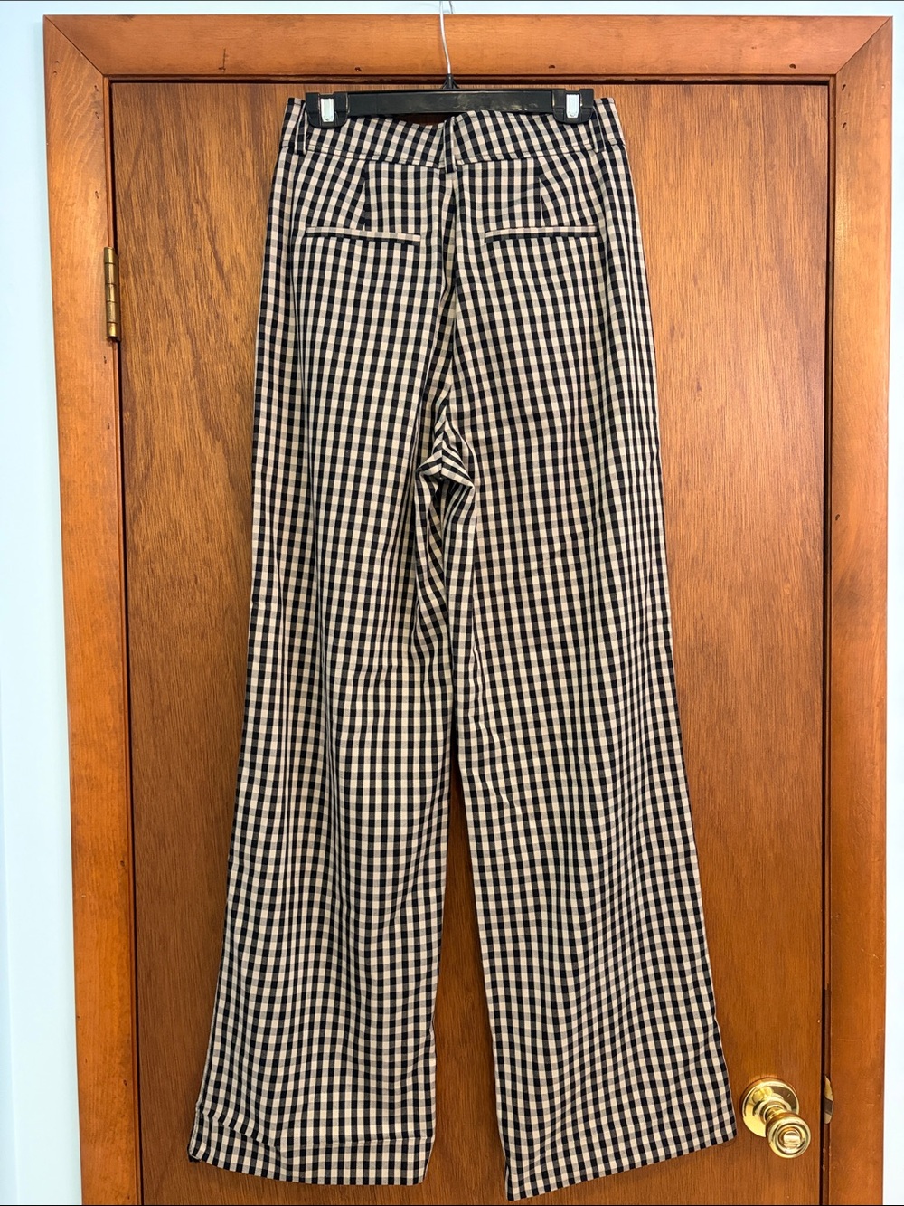 Everlane Way-High Drape Pant in Black and White Gingham Size 2S - Picture 4 of 9